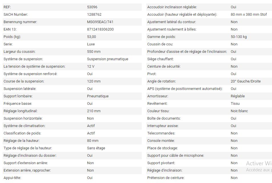 Siège de tracteur - grammer ag - course de la suspension : 120 mm - 53096_3