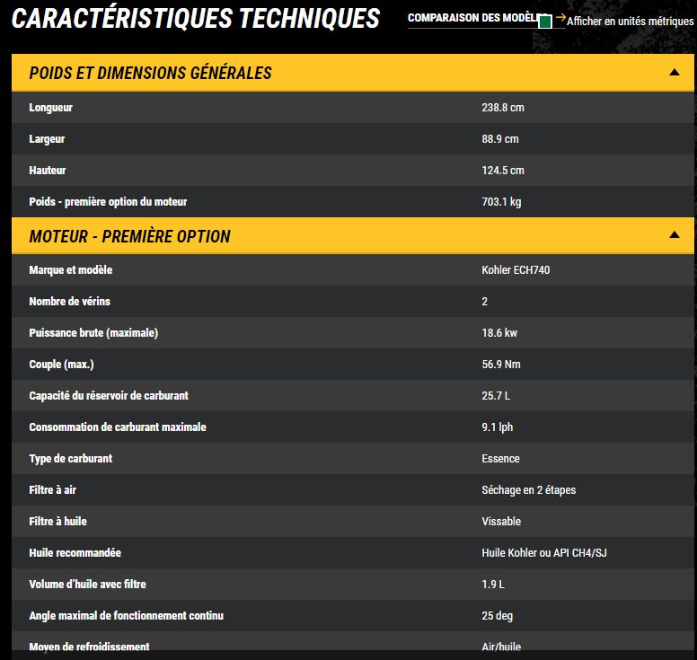 Sc30tx Vermeer avec système de détection de présence