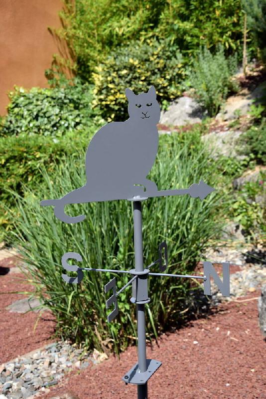 Girouette chat anthracite - 45x74cm - acier époxy_3