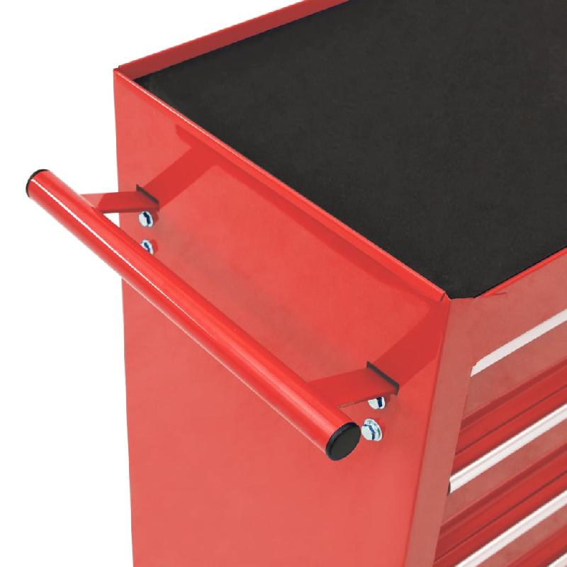 Vidaxl chariot à outils avec 15 tiroirs acier rouge 3056737_3