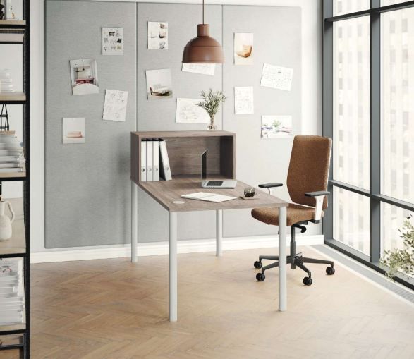Bureau fixe classique - Gamme INÉO - Plateau mélaminé ép. 25 mm - Modulable et économique_3