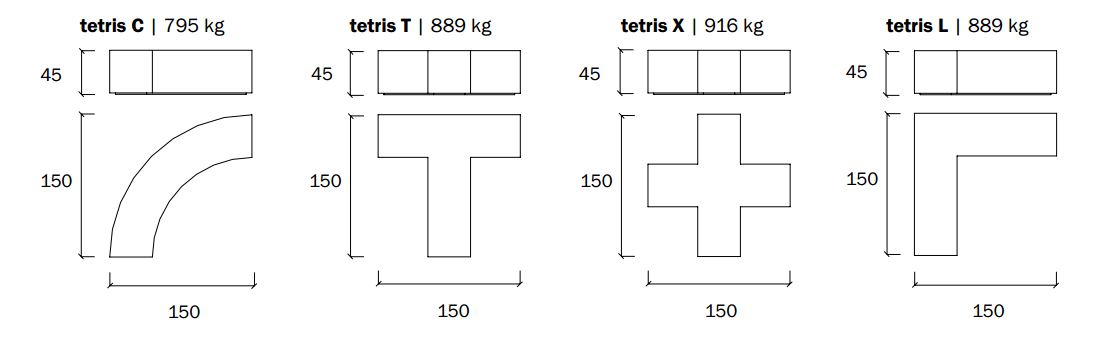 Mobilier urbain - Tetris de Roger Albero - Réf 552-tetris - Divers modèles et poids_3