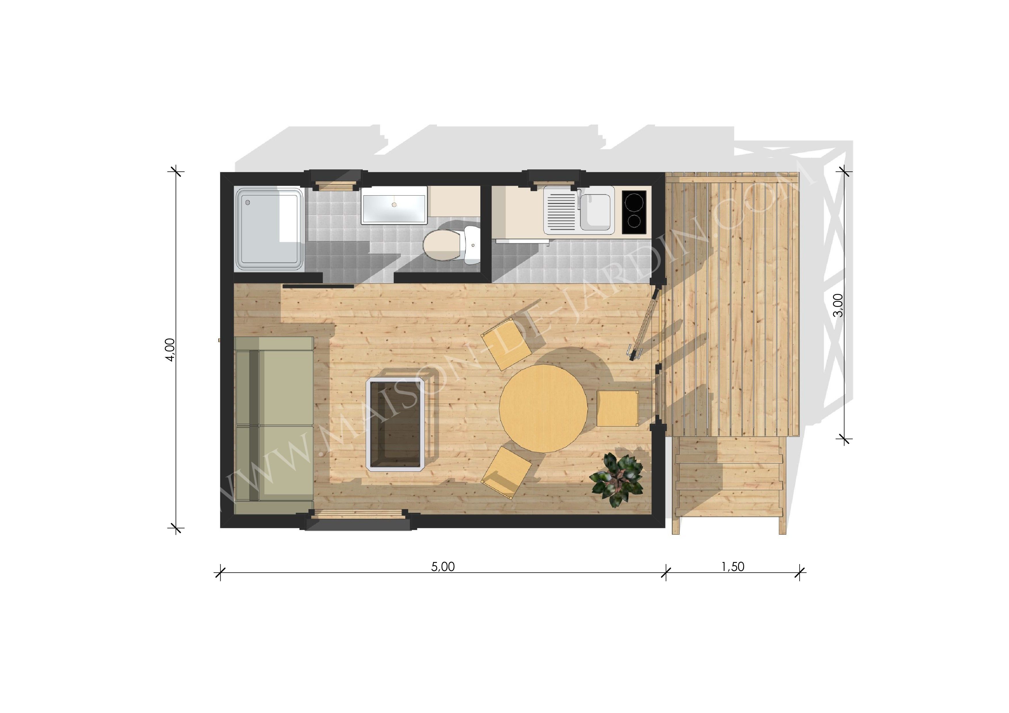 Studio de jardin - maison de jardin - avec ossature bois val d'oise 20 m² _3