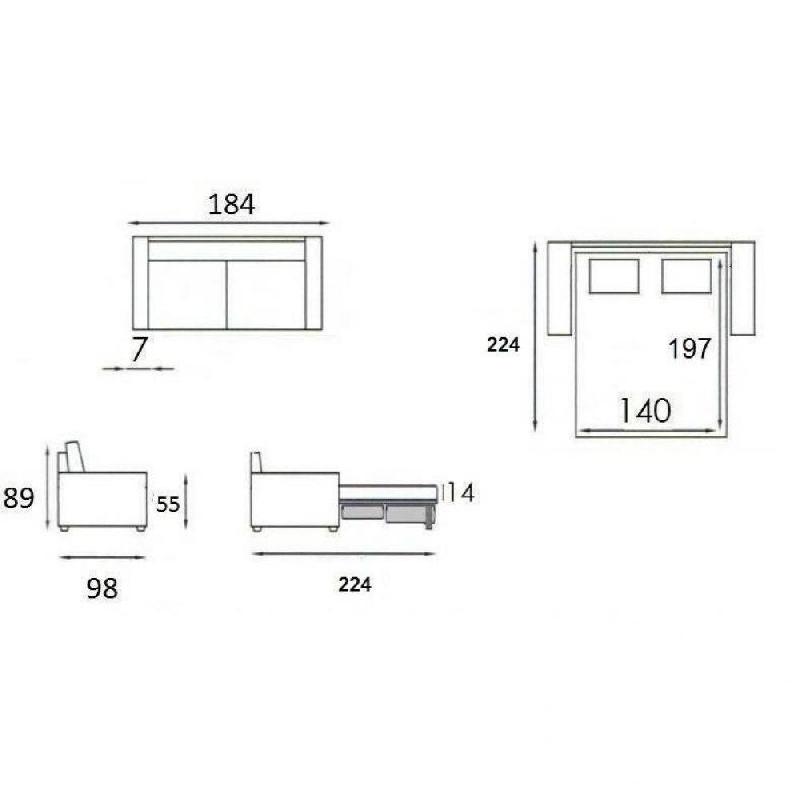 Canapé convertible Groenland 140 cm - ouverture express - sommier lattes Renatonisi - matelas 16 cm tweed vert_3