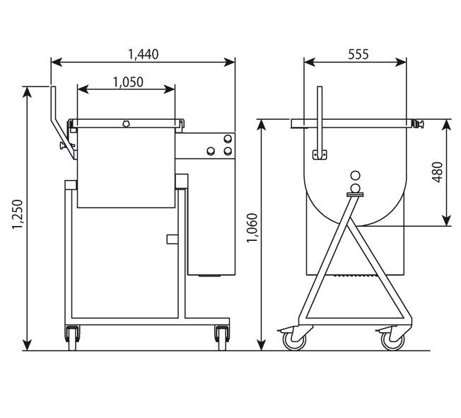 Mélangeur professionnel bipale C/E MB180 - Minerva Omega - 166 kg - En acier inox pour viandes, épices et préparations homogènes_3