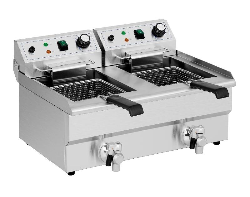 Friteuse électrique double avec robinets de vidange - 2 x 11 litres_3