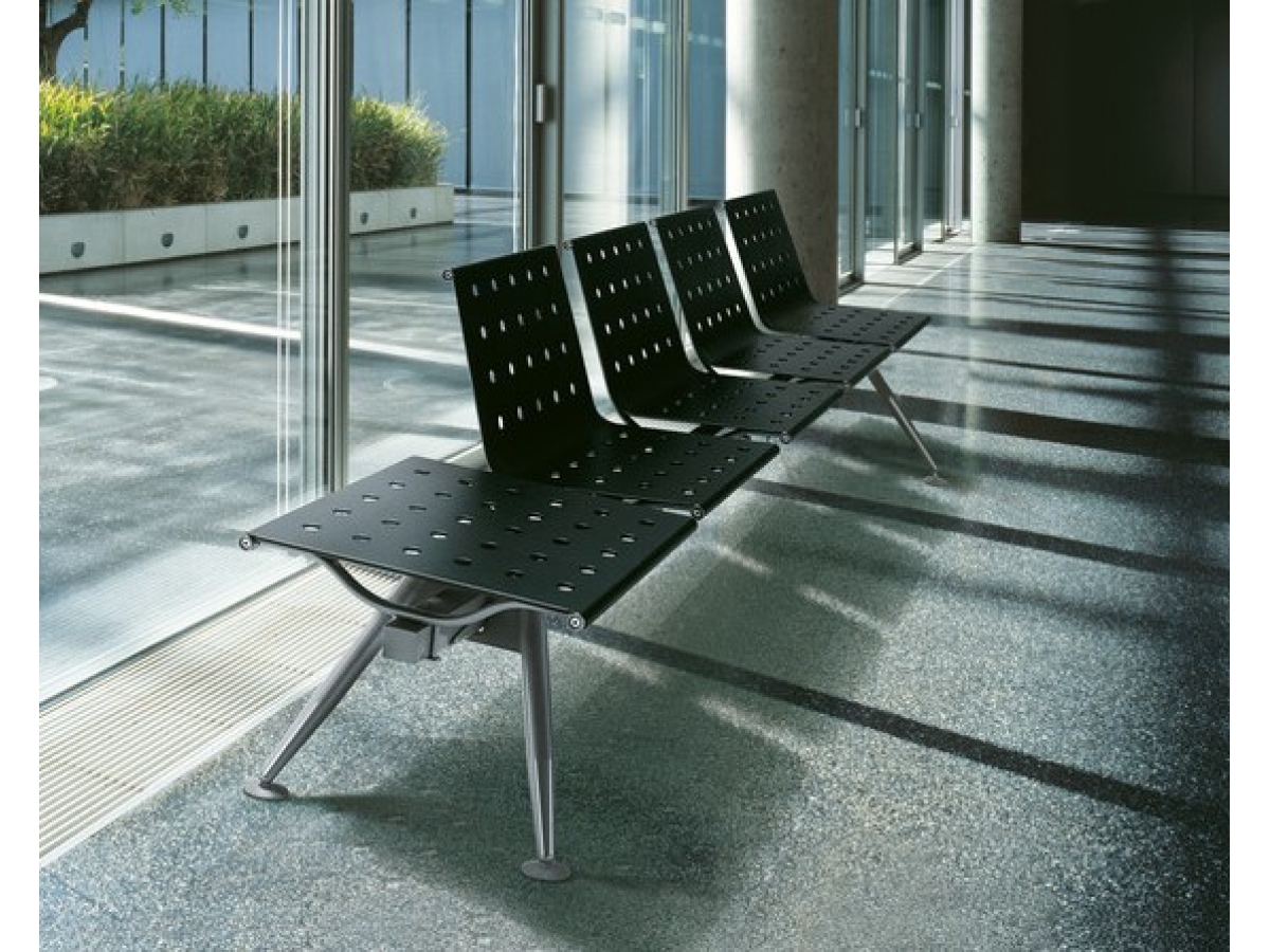 Sièges sur poutre en métal perforé - ULISSE - Design élégant et ergonomique pour espaces collectifs_3