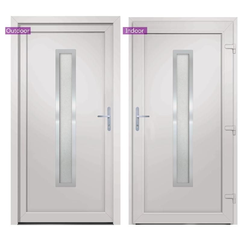 Vidaxl porte d'entrée blanc 88x200 cm pvc 3187891_3