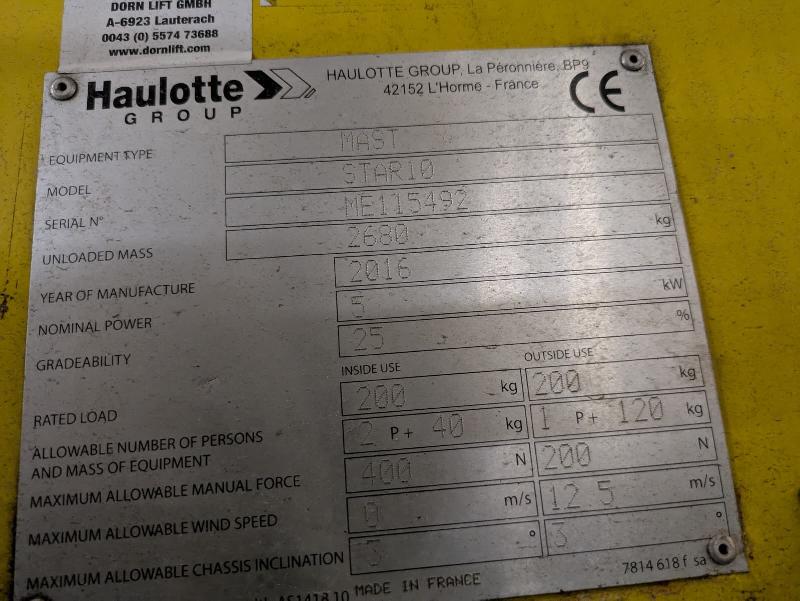 Nacelle verticale HAULOTTE star 10 occasion_3