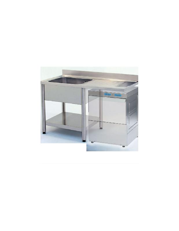 Plonge inox murale un bac avec égouttoir droit - 1200x600x850/950 mm - FABRIQUE EN ITALIE_3