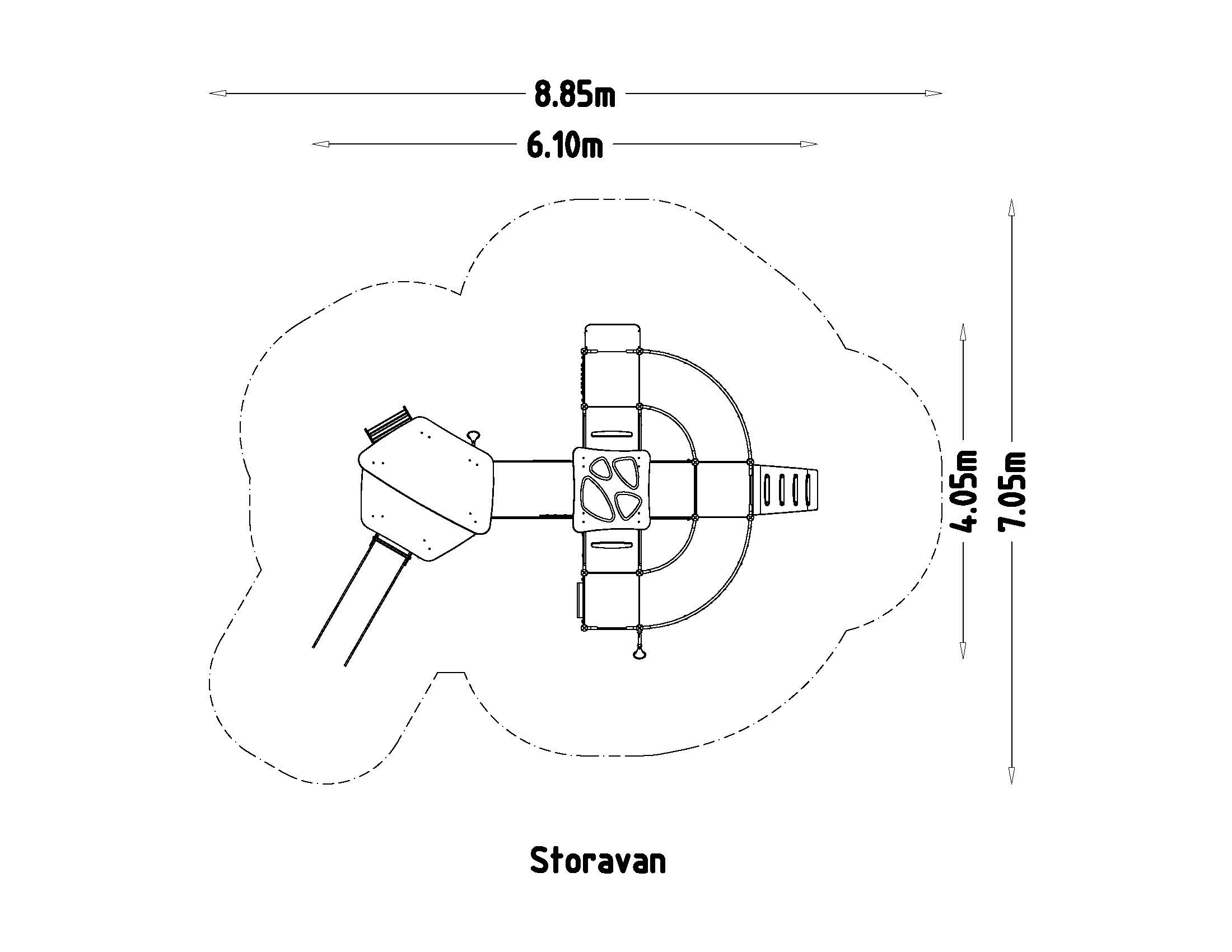 Structure multi-jeux - UniMini Storavan Hags - pour enfants de 3 à 5 ans avec espace de pont incurvé et jeux interactifs_3