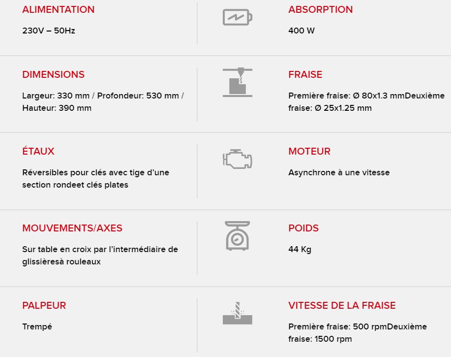 206 Machine pour clés à panneton et à pompe - Keyline S.P.A. - 44 kg - Reproduction clés anglaises et casiers postaux_3