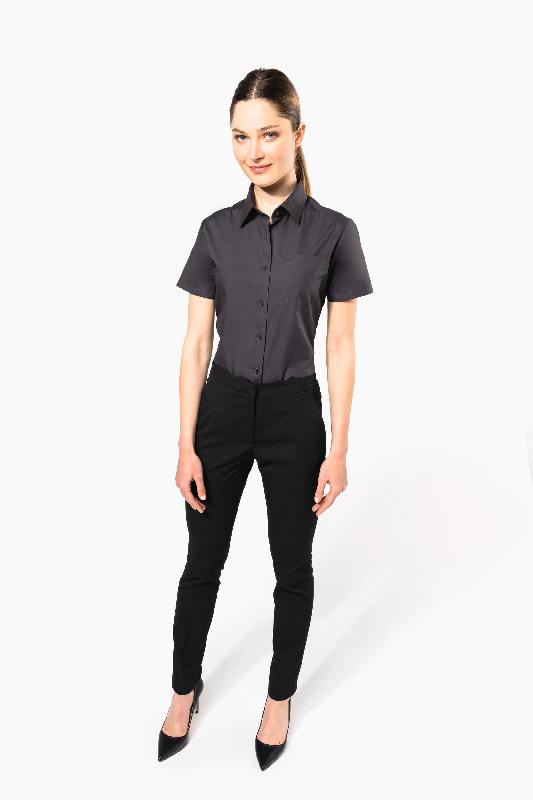 Chemise de travail popeline manches courtes femme - Kariban Réf: K544 - 100% coton, entretien facile_3