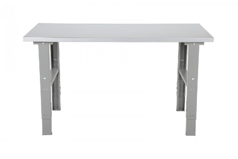 Établi à hauteur réglable - Largeur 1600 et 2000 mm - Profondeur 800 mm - Hauteur 740 à 1100 mm - Plateau médium, chêne, Aluzink, vinyl ou laminé - Capacité 500 kg_3