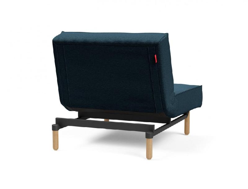Innovation Living - Fauteuil-lit Splitback Stem convertible 90x115 cm - Pieds obus naturel - Tissu Argus Navy Blue_3
