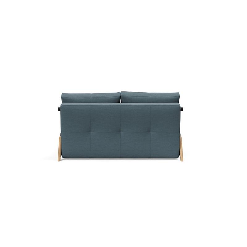 Innovation Living - Canapé design Cubed Wood 02 convertible lit 140x200 cm - tissu Vivus Dusty Blue_3