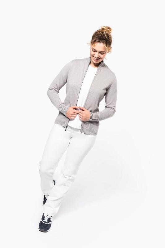 Cardigan zippé femme - Coupe cintrée - Col cheminée - Réf : K962 - Marque Kariban_3