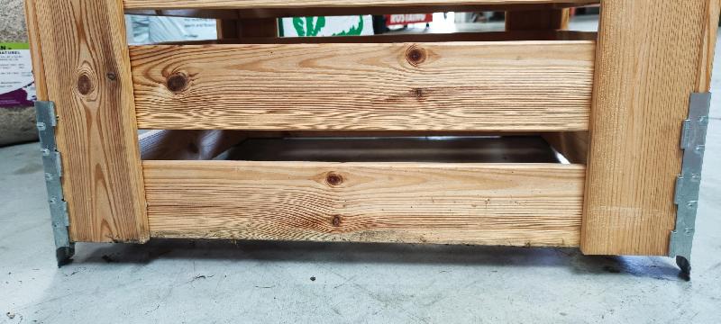 Composteur en bois naturel FSC - 74 x 69 x 68 cm, 350 L - Vendu en kit avec socle métal_3