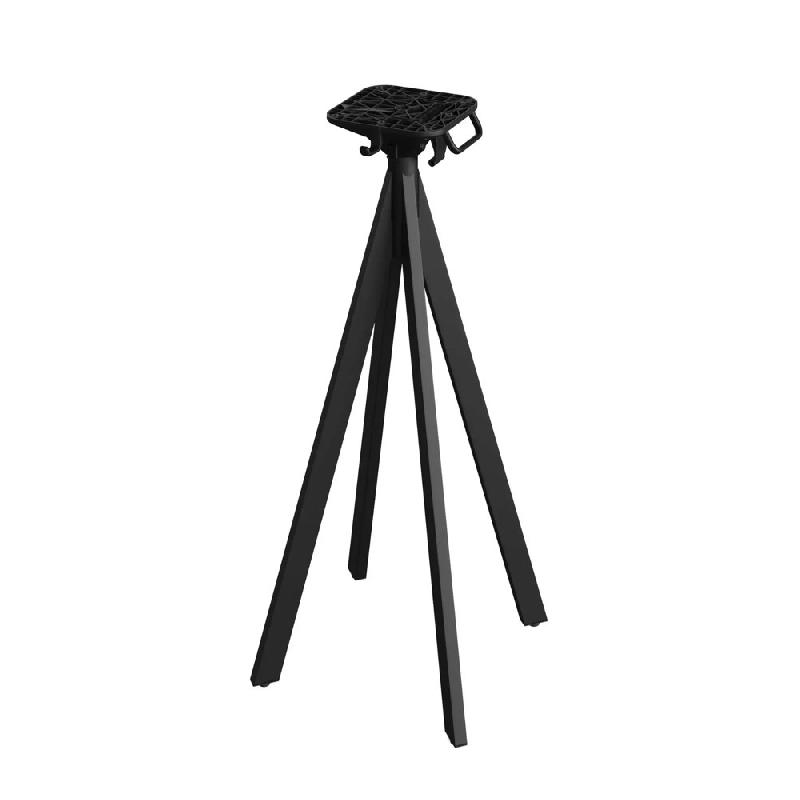 Infinity mange-debout avec piètement noir + plateau HPL Tropical Wood Ø70 cm_3