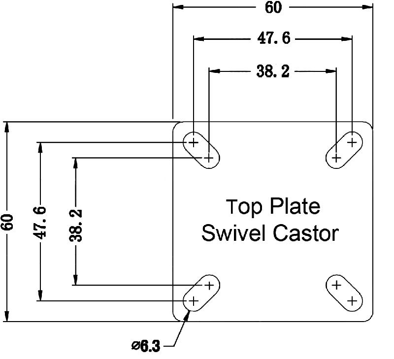 Jeu de 4 - roulettes pivotantes/freinées série 100 50mm gris TPR-caoutchouc sur polypropylène_3