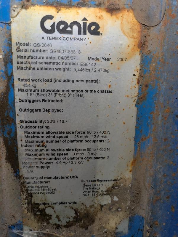 Nacelle ciseaux GENIE gs2646 occasion_3