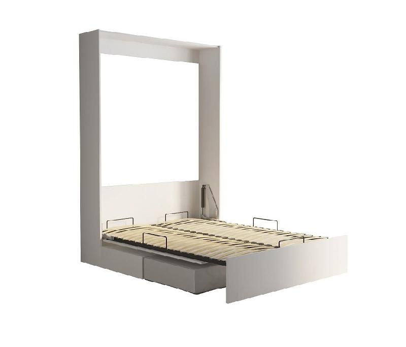 Armoire lit escamotable Dynamo Sofa - Blanc mat - Canapé polyuréthane blanc cassé 140x200 cm - Ouverture assistée_3