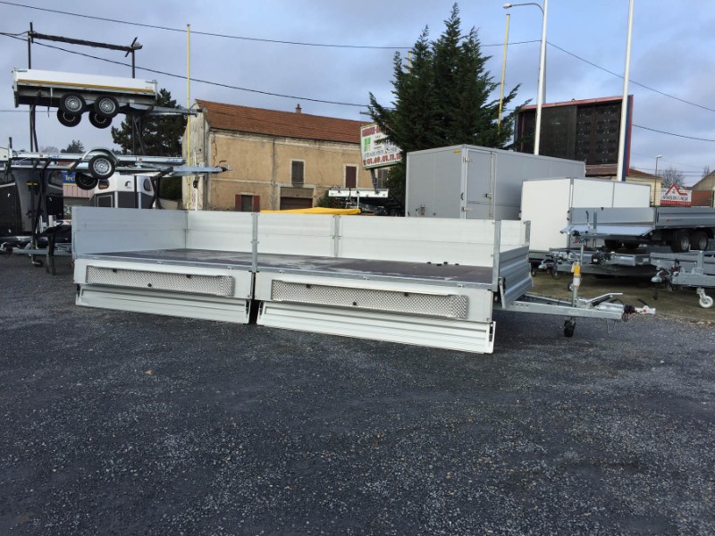 Remorque plateau Humbaur HT 356225 GR - 2 essieux, ridelles alu, roues dessous_3