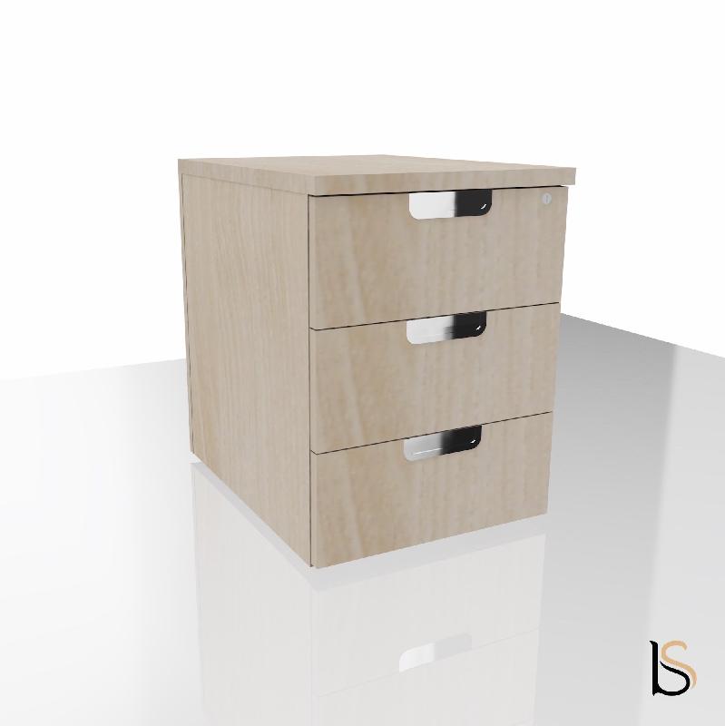 Caisson mobile TAK - Mobel Linea - Acacia clair, 3 tiroirs_4