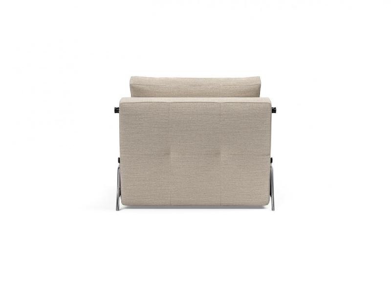 Fauteuil design convertible Innovation Living Cubed 02 - 90x200 cm - Tissu Blida gris sable - Pieds alu_3