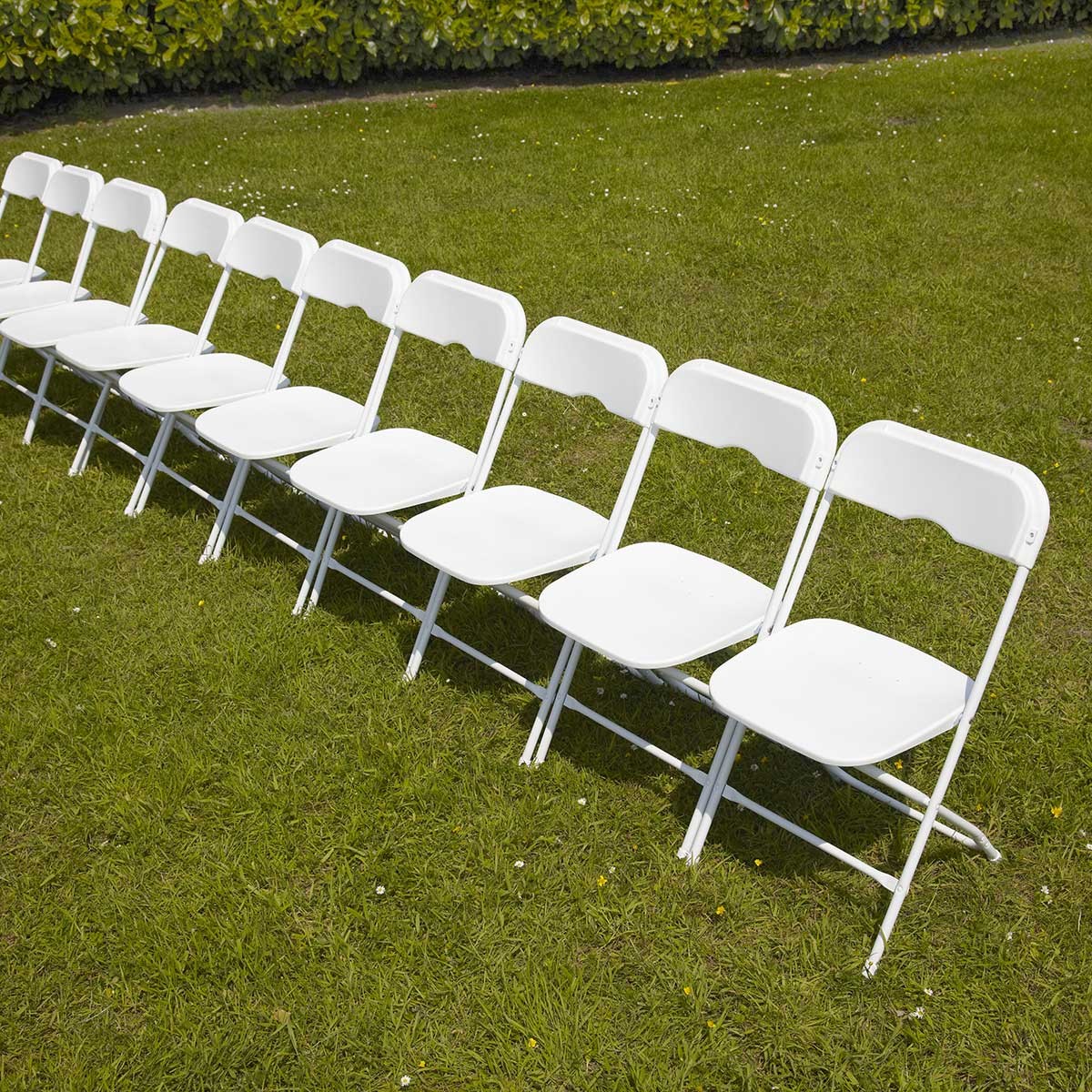 Chaises pliantes de réception - Lot de 10 - Structure acier époxy, assise PEHD, usage intérieur/extérieur_3