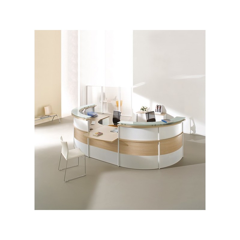 Banque d'accueil OBADE - Accueil PMR - 2 modules 90° avec tablette en verre - Fabricant CLEN_3