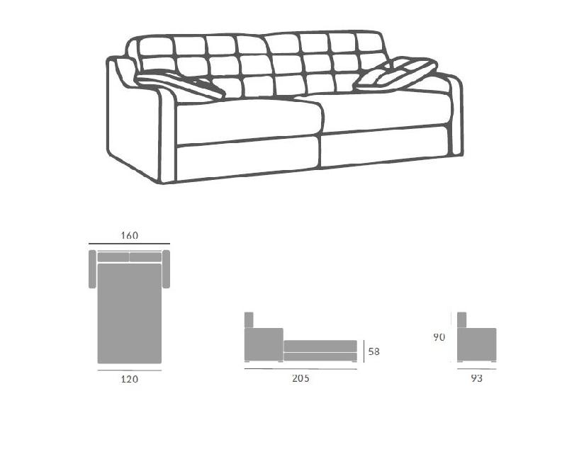 Canapé convertible express POL 120x190 cm - dossier capitonné, tissu personnalisable et ouverture rapide_3