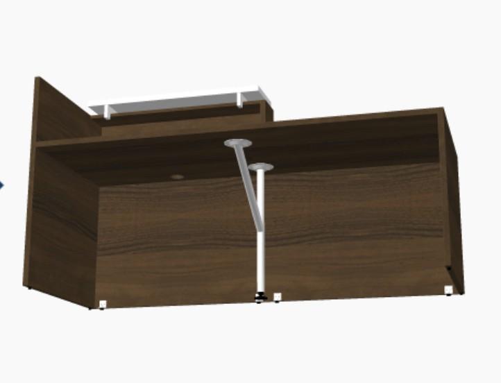 Bureau d'accueil lumineux Tera - MDD - 206, Chêne Canadien, Blanc mat, Droite_3