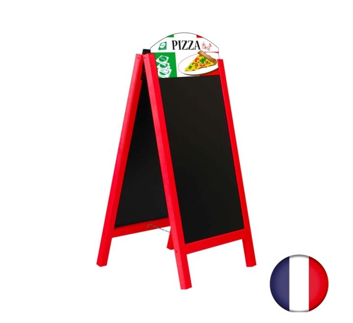 Chevalet stop trottoir - Bois chêne, ardoises amovibles personnalisées - PFN52_3