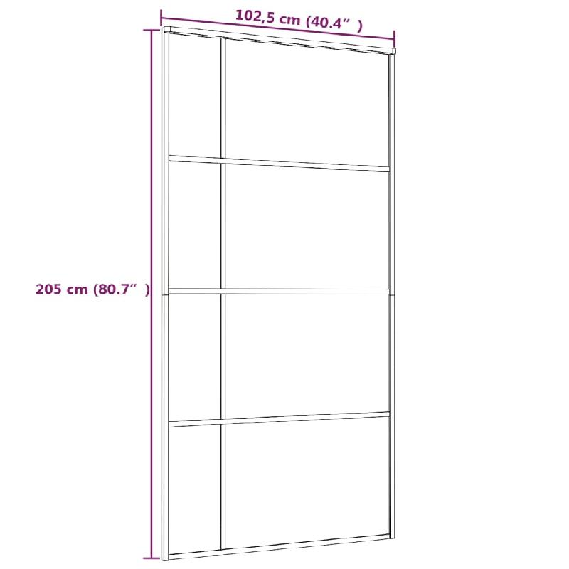 Vidaxl porte coulissante verre esg et aluminium 102,5x205 cm noir 151686_3