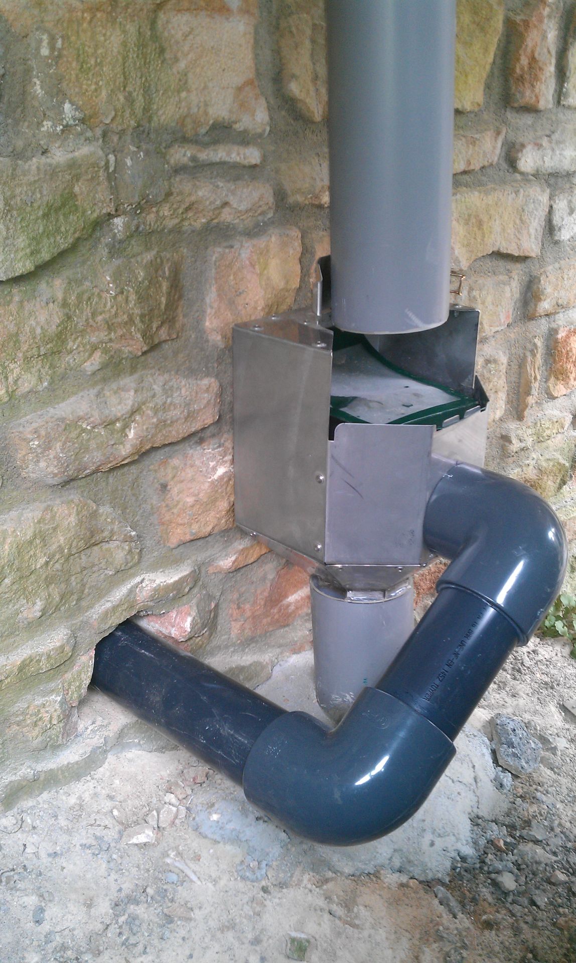 Collecteur inox pour descente de gouttière diamètre 125 mm