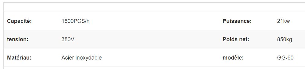 Équipement Gelgoog pour production industrielle de cornets de glace