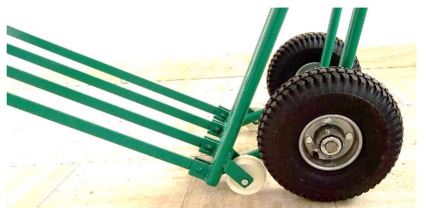 Diable manuel auto-balancé KNUT - capacité 250 kg - structure robuste en acier tubulaire avec pelle pliable_3