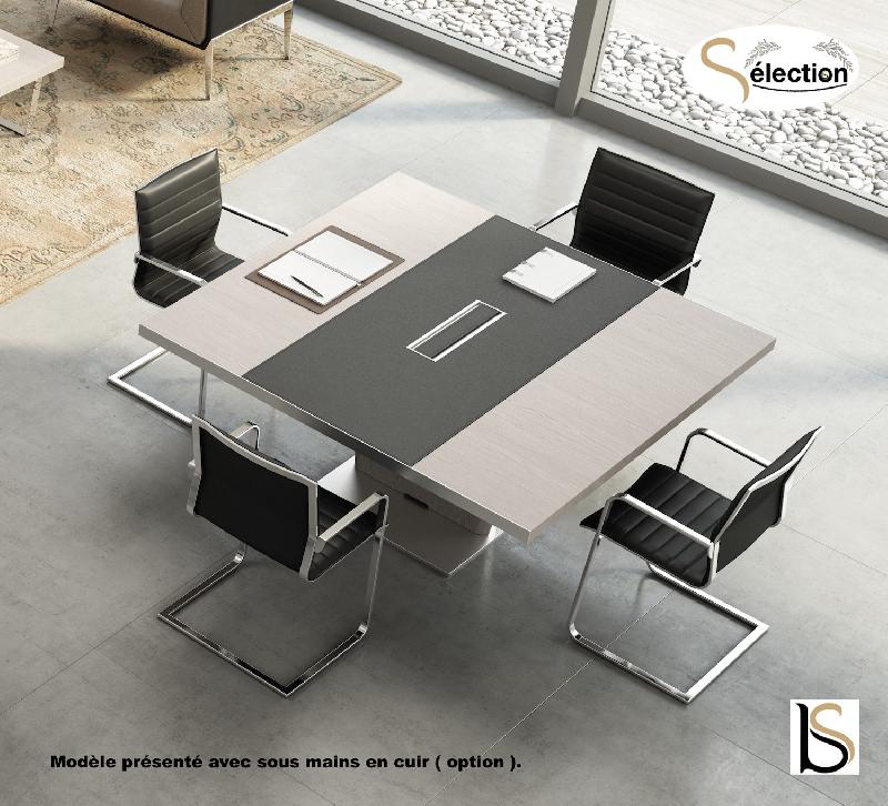 Table de réunion carrée série X10 - Officity - Orme gris_3