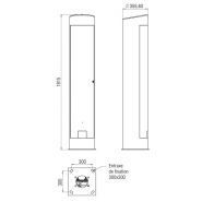 Colonéo haute - borne fixe de distribution d'énergie - Escaflux - acier inoxydable 3 mm, jusqu'à 18 prises, pour espaces publics_3