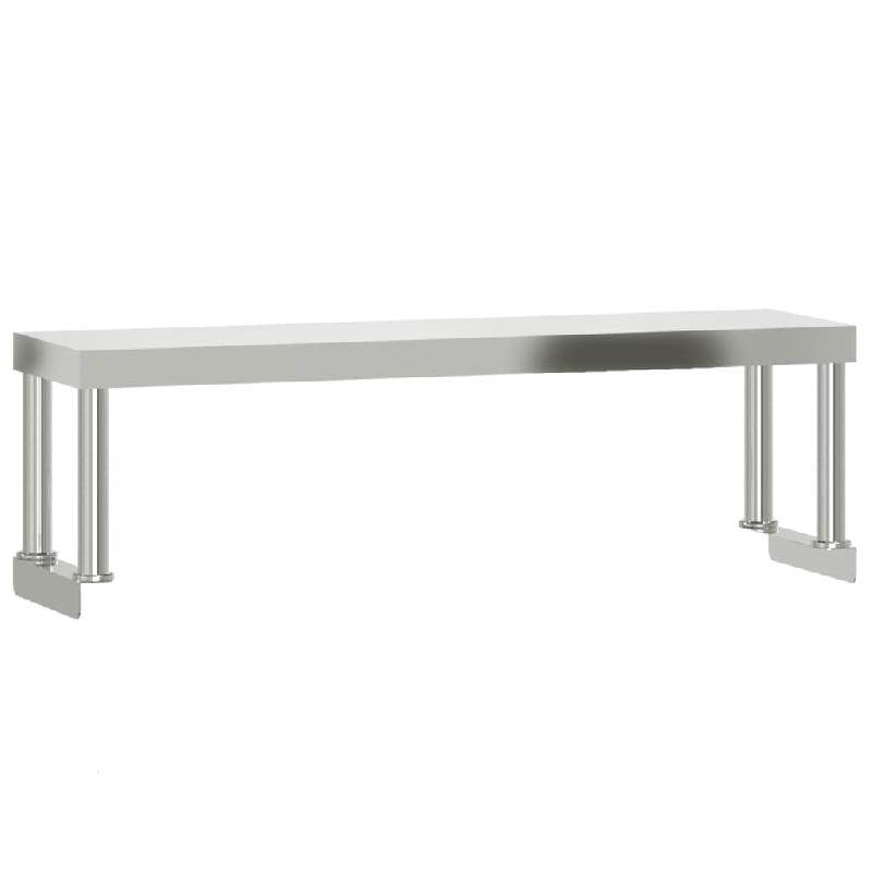 Vidaxl table de travail de cuisine avec étagère 110x30x120 cm inox 3208897_3