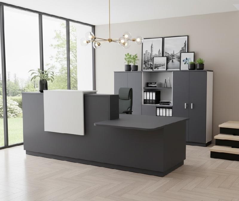 Banque d'accueil Delta Plus avec accès PMR - Mobel Linea - 242, Anthracite, Droite, Non_3