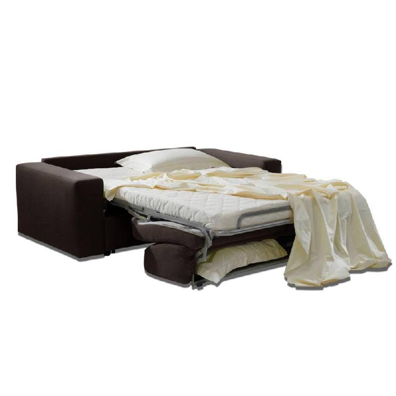 Canapé-lit Dreamer Express - Sommier à lattes 140cm - Matelas 16cm microfibre marron - Fabrication italienne_3