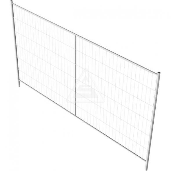 Profi M - Grille de chantier Schake - Clôture mobile galvanisée 3,50m x 2,00m avec cadre et tubes renforcés_3