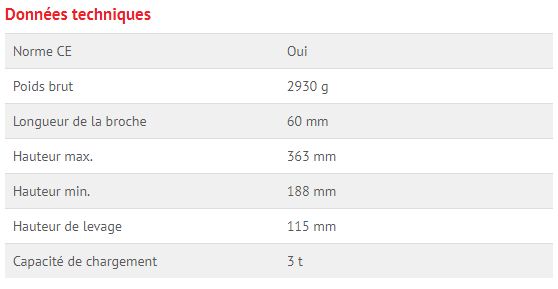 9882 - Cric à vérin hydraulique - BGS Technic - capacité de chargement 3 tonnes - avec soupape de sécurité et tige de piston télescopique_3