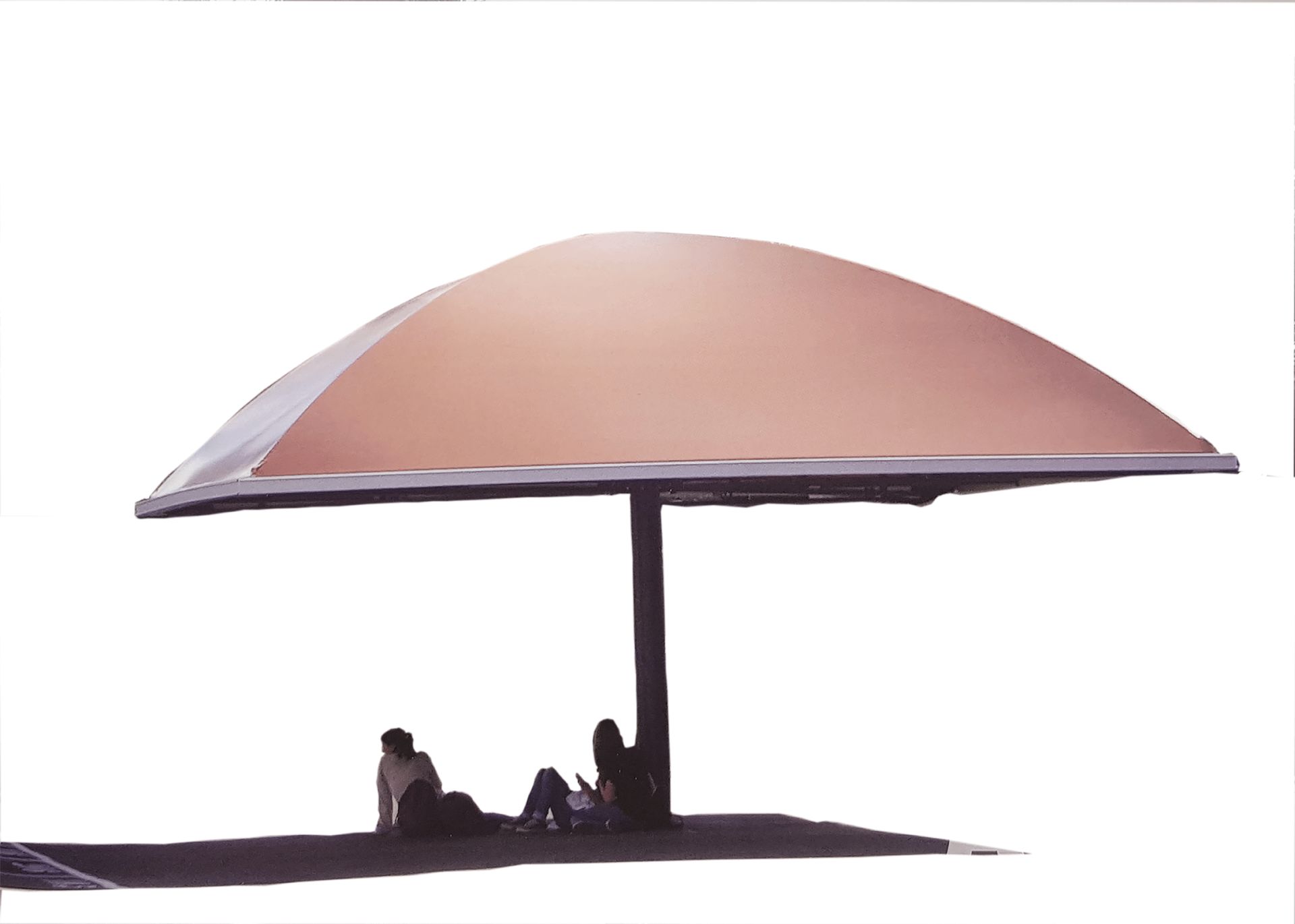 Préau école parapluie Azur - Poteau central - Jusqu'à 49 m² - 30 couleurs disponibles_3