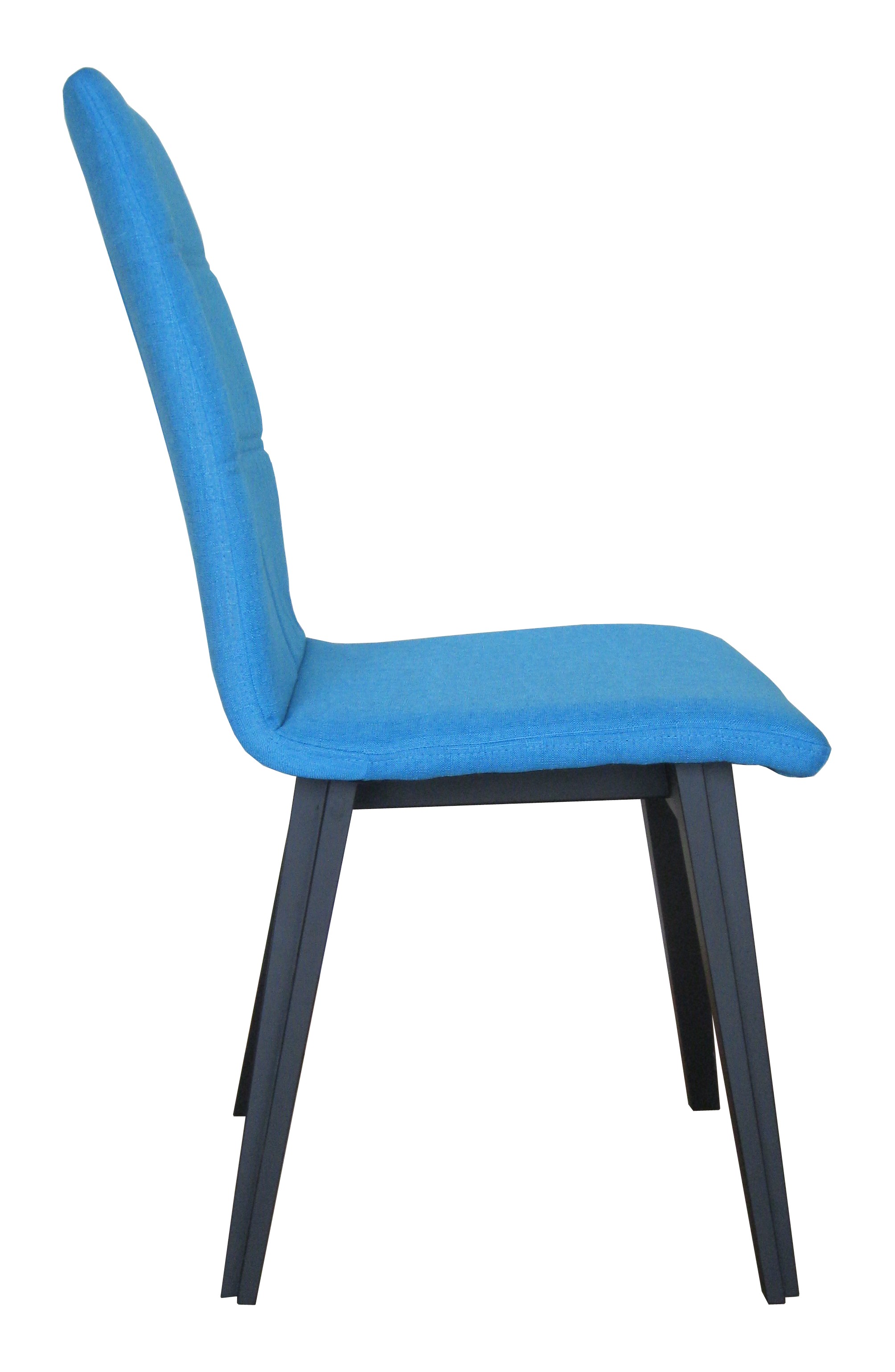 Lot de 2 chaises Maelys en hêtre massif - tissu bleu polyester - piètement laqué noir_3