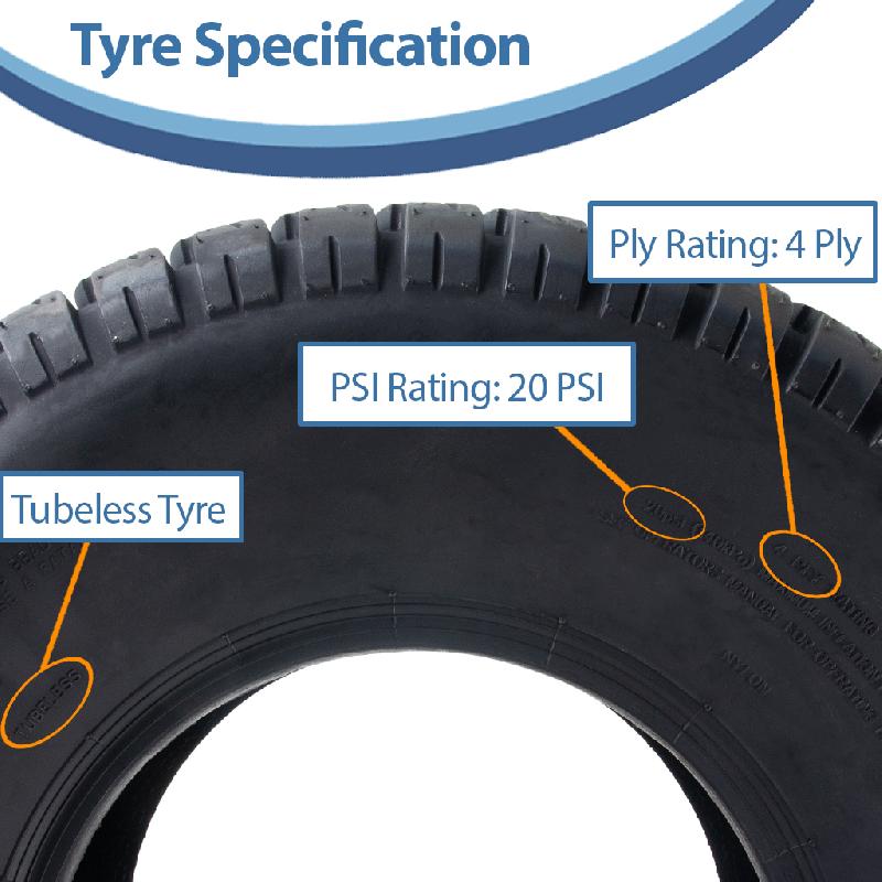 22x9.50-10 4ply Grass Tyre pour John Deere Gator Turf Lawnmowers P532 (Set of 3)_3