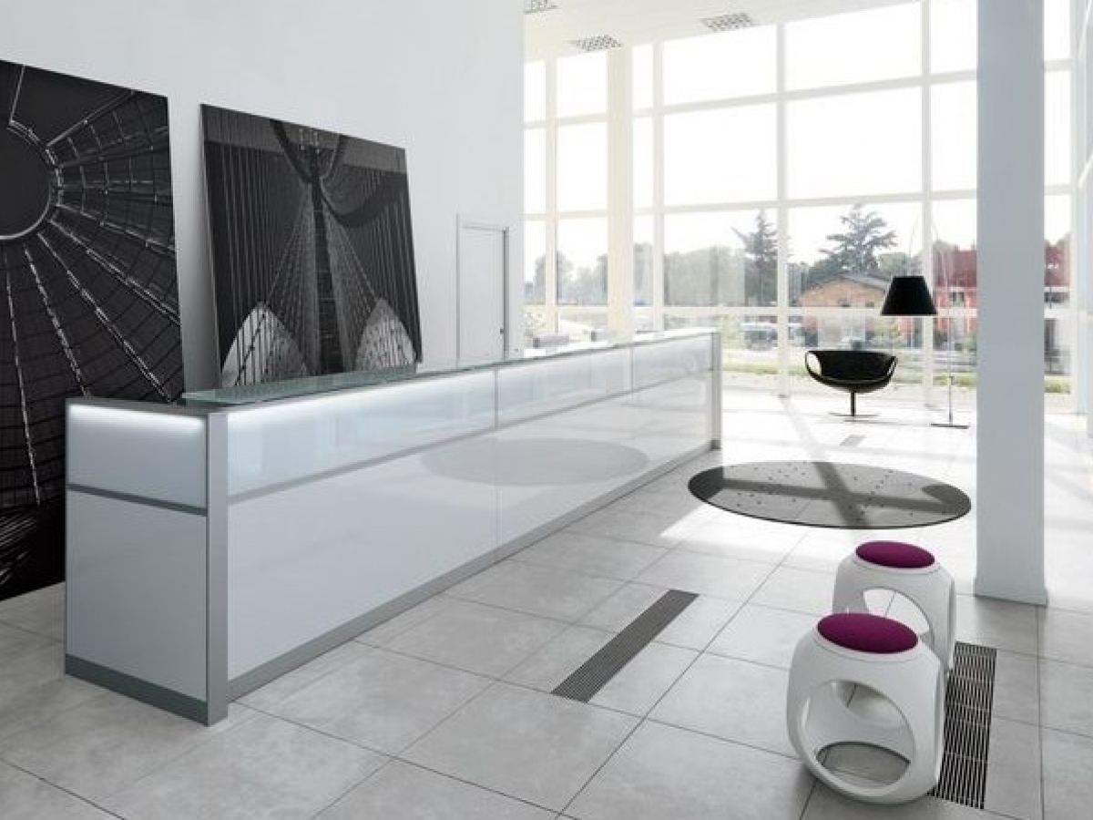 Banque d'accueil d'angle rétro-éclairée LED - DV702 - Conception modulaire avec finitions modernes_3