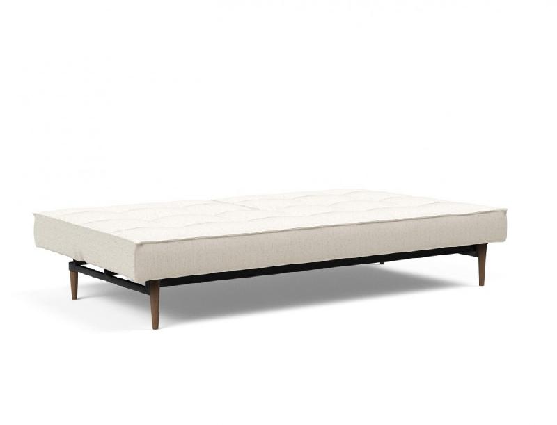 Canapé-lit convertible INNOVATION LIVING Splitback Styletto - 115x210 cm - Piétement noyer - Tissu bouclé Off White_3